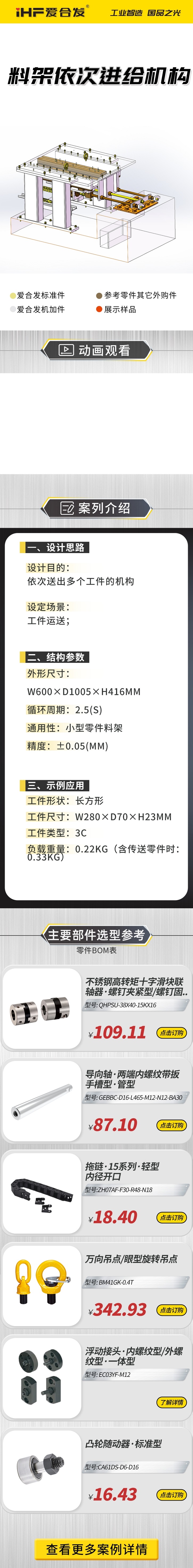 案例剖析：愛合發(fā)料雜架依次進給機構(gòu)！