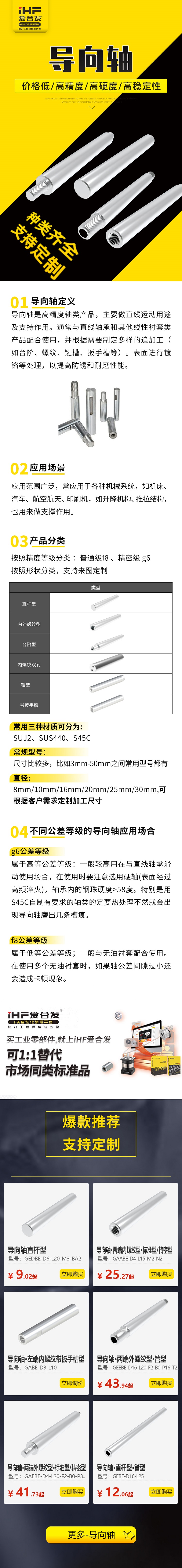 帶你30秒了解導向軸的產品分類，支持定制！